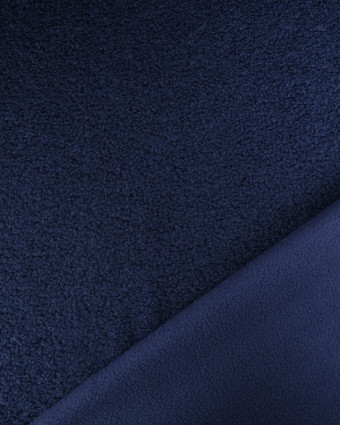 Tissu Petite Bouclette Bleu Marine Envers Polaire  - Mercerine