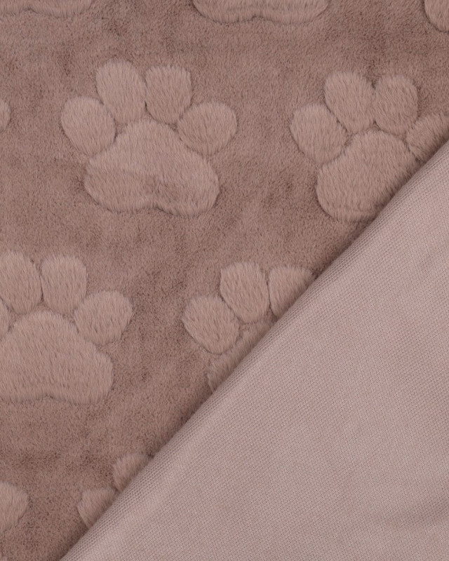 Fausse Fourrure Ultra Douce Pattes de Chien Taupe - Mercerine