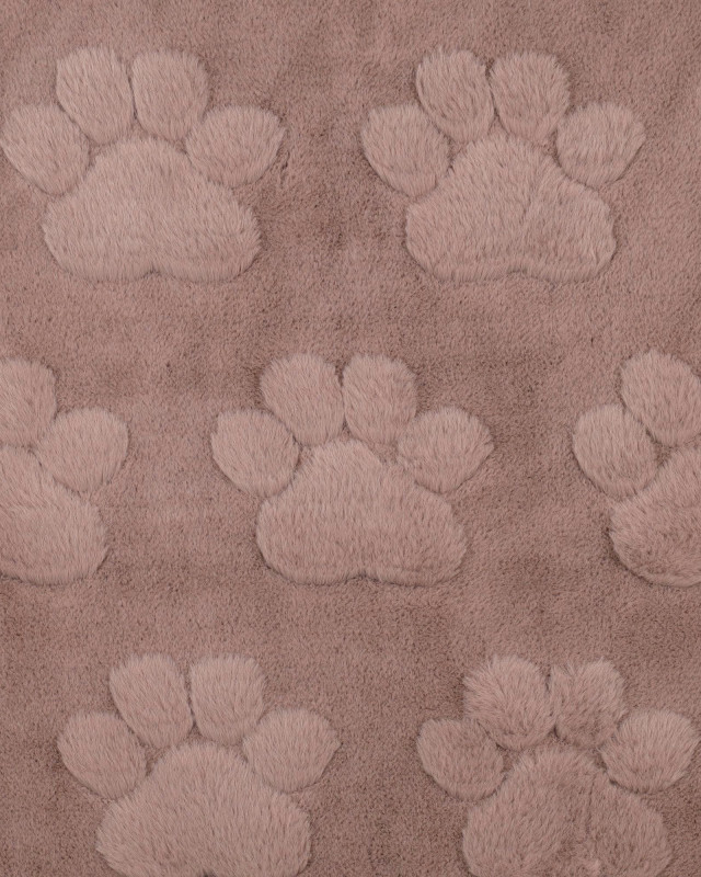 Fausse Fourrure Ultra Douce Pattes de Chien Taupe - Mercerine