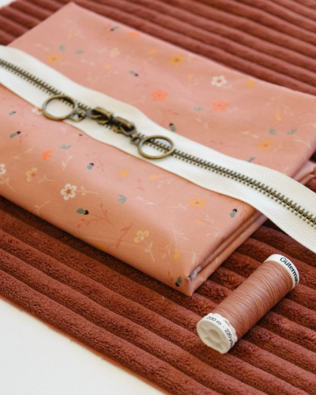 Pack Couture Trio Trousses Velours Côtelé  Marsala - Mercerine