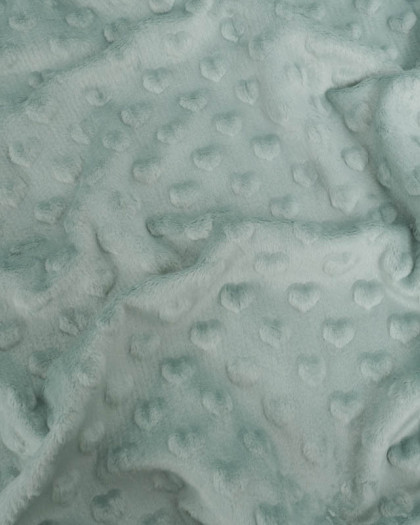 Tissu Minky Coeur Lagon - Mercerine