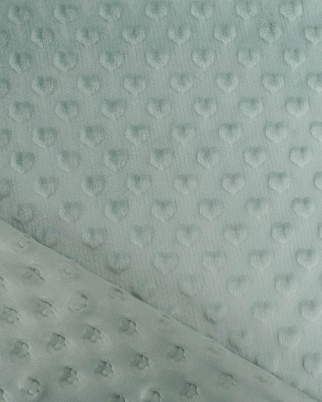 Tissu Minky Coeur Lagon - Mercerine