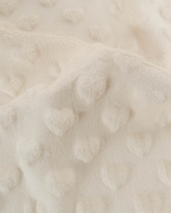 Tissu Minky Coeur Crème - Mercerine