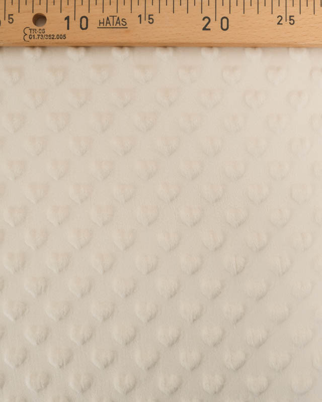 Tissu Minky Coeur Crème - Mercerine