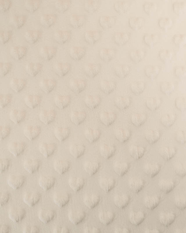 Tissu Minky Coeur Crème - Mercerine