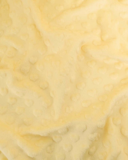 Tissu Minky Coeur Jaune Tendre - Mercerine