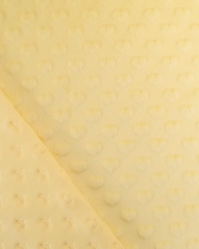 Tissu Minky Coeur Jaune Tendre - Mercerine