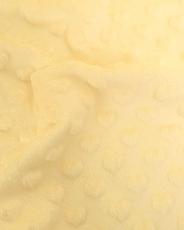 Tissu Minky Coeur Jaune Tendre - Mercerine