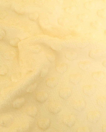 Tissu Minky Coeur Jaune Tendre - Mercerine