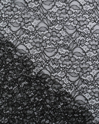 Dentelle Fabrication Française Noire Motif Floral - Mercerine