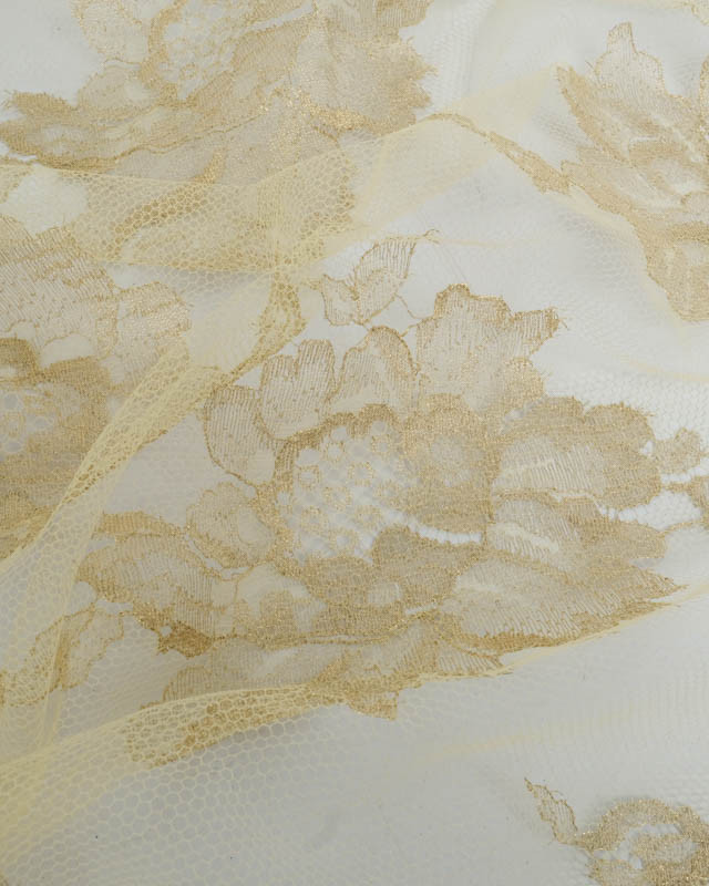 Dentelle Fabrication Française Dorée Jolies Fleurs - Mercerine