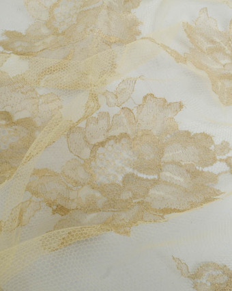 Dentelle Fabrication Française Dorée Jolies Fleurs - Mercerine