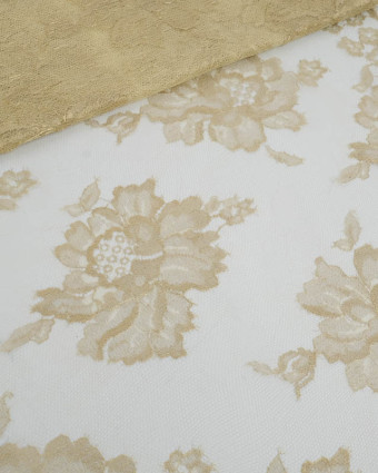 Dentelle Fabrication Française Dorée Jolies Fleurs - Mercerine