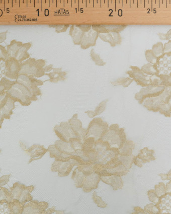 Dentelle Fabrication Française Dorée Jolies Fleurs - Mercerine