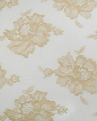 Dentelle Fabrication Française Dorée Jolies Fleurs - Mercerine