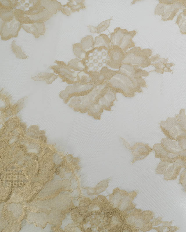 Dentelle Fabrication Française Dorée Jolies Fleurs - Mercerine