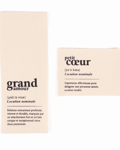 Etiquettes à Coudre Duo Grand Coeur - Ikatee - Mercerine