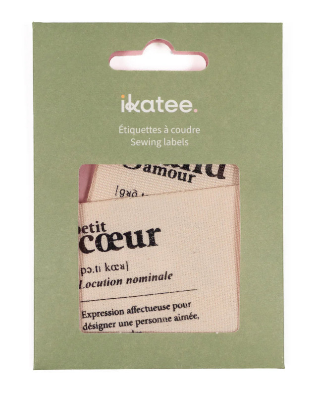 Etiquettes à Coudre Duo Grand Coeur - Ikatee - Mercerine