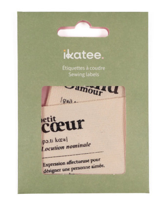 Etiquettes à Coudre Duo Grand Coeur - Ikatee - Mercerine