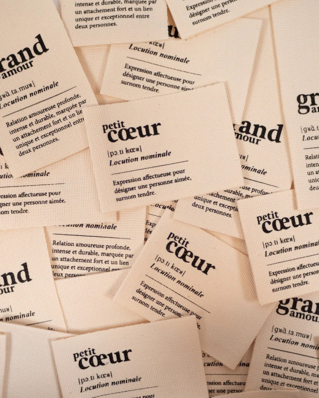 Etiquettes à Coudre Duo Grand Coeur - Ikatee - Mercerine