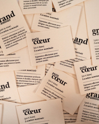 Etiquettes à Coudre Duo Grand Coeur - Ikatee - Mercerine