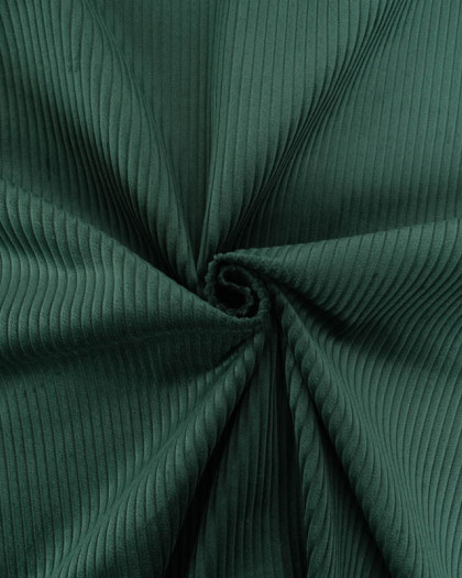 Tissu Velours Côtelé Uni Vert Sapin - Mercerine