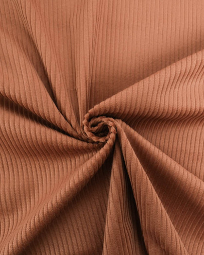 Tissu Velours Côtelé Uni Café - Mercerine