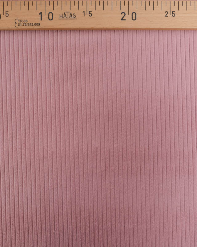 Tissu Velours Côtelé Uni Vieux Rose - Mercerine