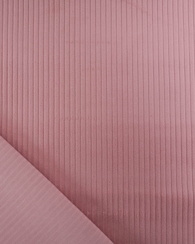 Tissu Velours Côtelé Uni Vieux Rose - Mercerine