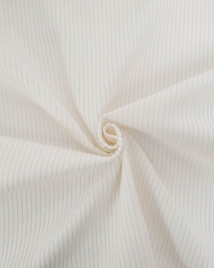 Tissu Velours Côtelé Uni Ecru - Mercerine