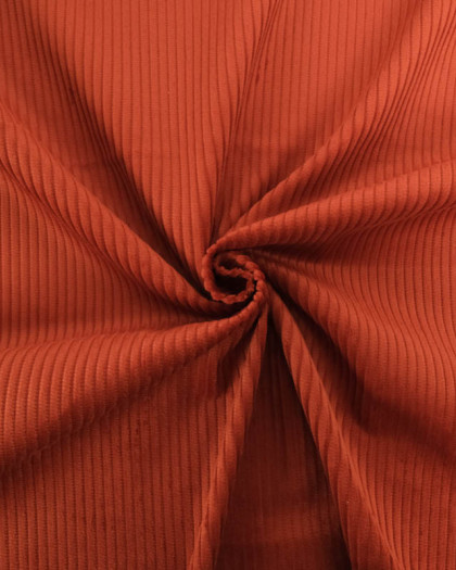 Tissu Velours Côtelé Uni Terracotta - Mercerine