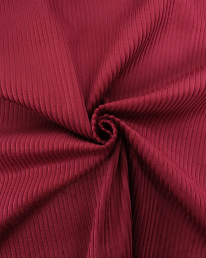 Tissu Velours Côtelé Uni Bordeaux - Mercerine