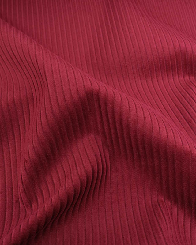 Tissu Velours Côtelé Uni Bordeaux - Mercerine