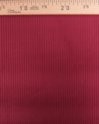 Tissu Velours Côtelé Uni Bordeaux - Mercerine
