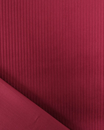 Tissu Velours Côtelé Uni Bordeaux - Mercerine