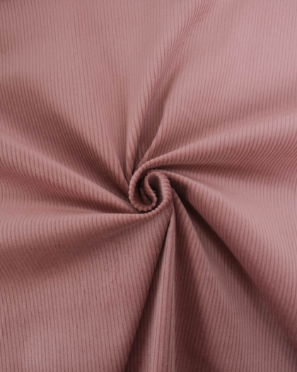 Tissu Velours Côtelé Stretch Vieux Rose - Mercerine