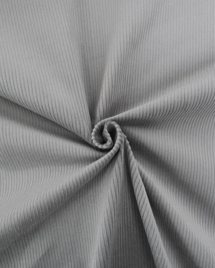 Tissu Velours Côtelé Stretch Gris - Mercerine