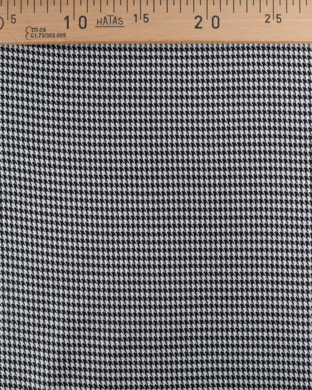 Tissu Tartan Ecossais Stretch Pied de Poule Noir et Blanc - Mercerine