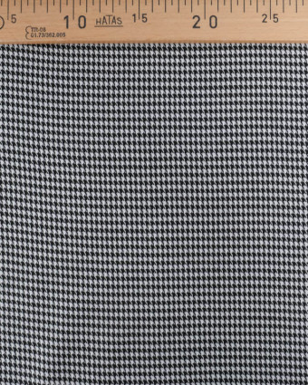 Tissu Tartan Ecossais Stretch Pied de Poule Noir et Blanc - Mercerine