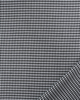 Tissu Tartan Ecossais Stretch Pied de Poule Noir et Blanc - Mercerine
