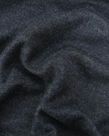 Tissu Lainage Noir Chiné - Mercerine