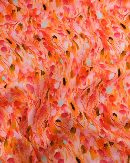 Tissu Viscose Twill Imprimée Annia Rose - Mercerine