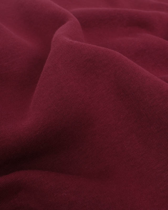 Tissu Sweat Lourd Bordeaux Léo - Mercerine