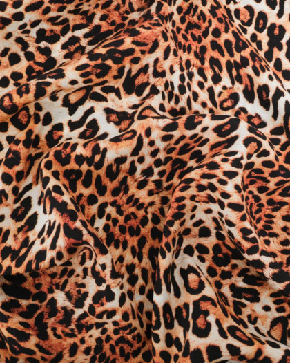 Tissu Viscose Imprimé Léopard Fauve - Mercerine