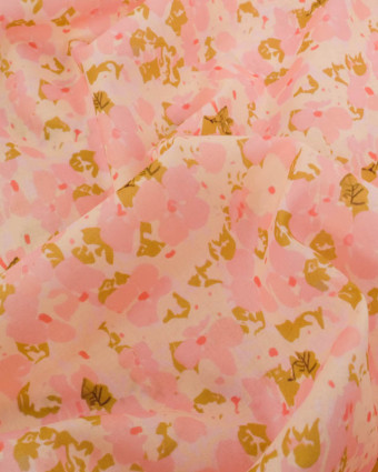Voile de Coton Mila Flora Rose Kaki