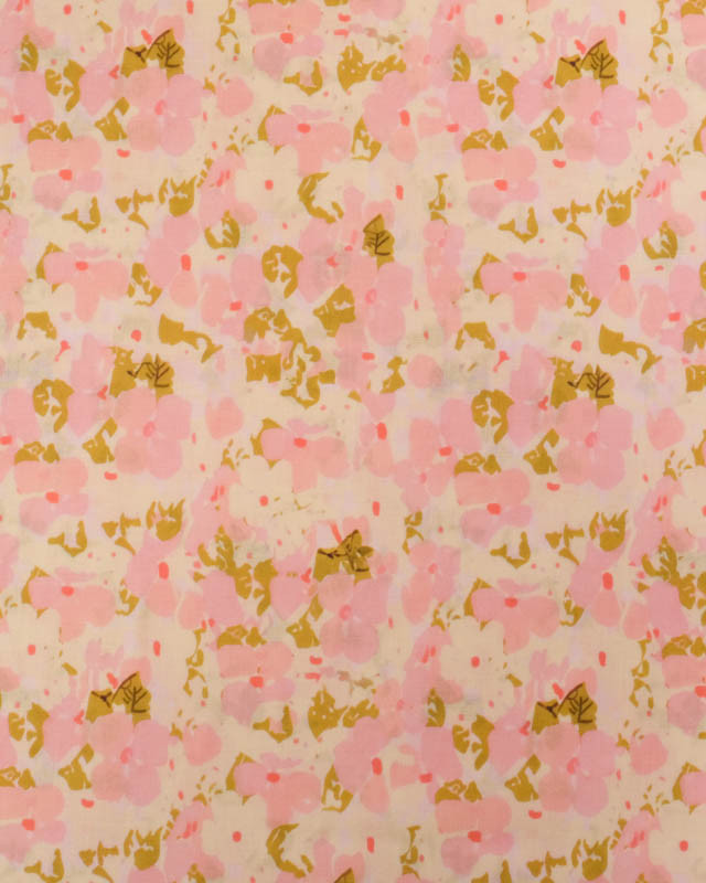 Voile de Coton Mila Flora Rose Kaki