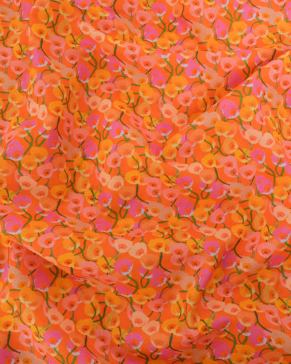 Popeline de Coton Mila Corolle Orange - Mercerine