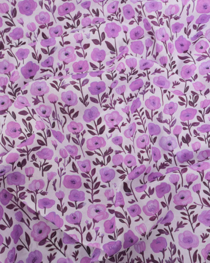 Popeline de Coton Mila Isis Mauve - Mercerine