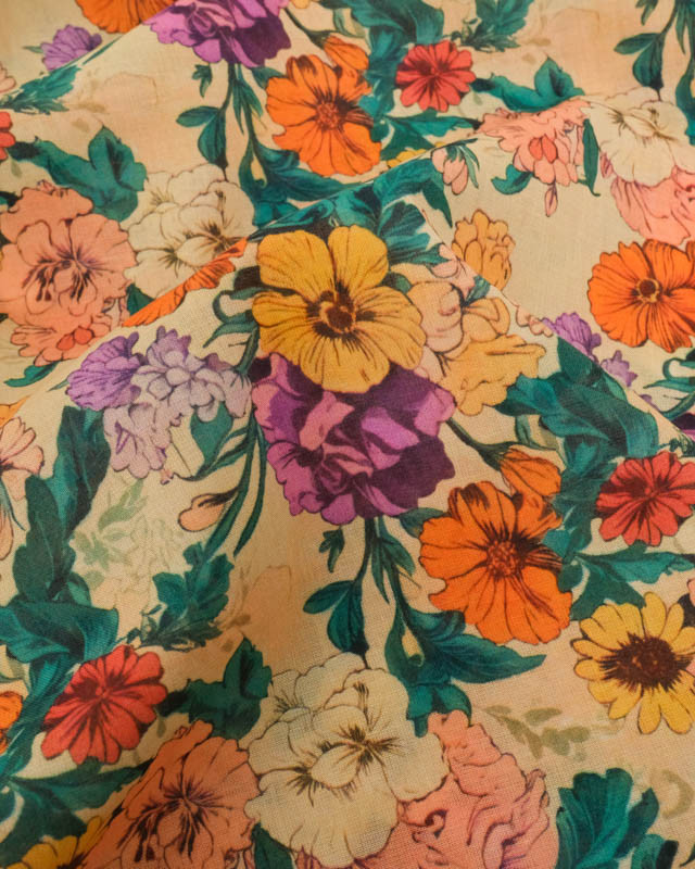 Voile de Coton Mila Romancia Papaye