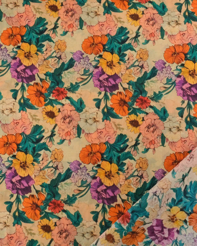 Voile de Coton Mila Romancia Papaye